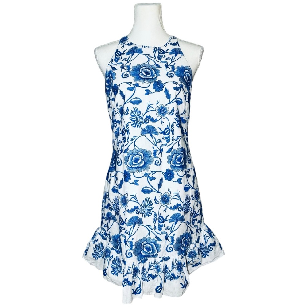 Alice & Trixie Women's Small Embroidered Floral Sleeveless Mimi Ruffle Dress
